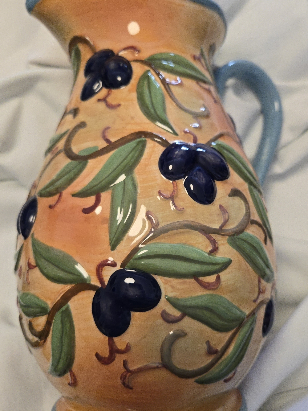 Vintage Bella Casa Ceramic Pitcher By Ganz 9"